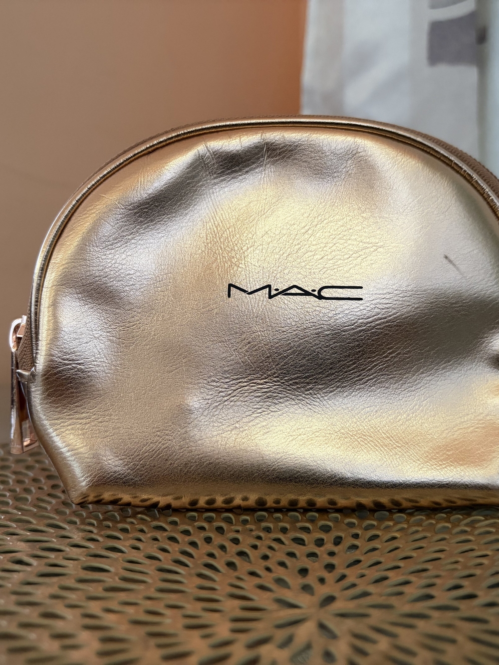 MAC Cosmetics Metallic Gold Cosmetic Pouch
